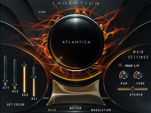 Atlantica interface, main page