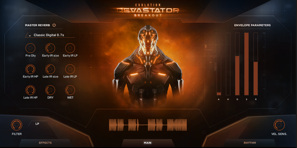 Devastator Breakout Pro interface, main page