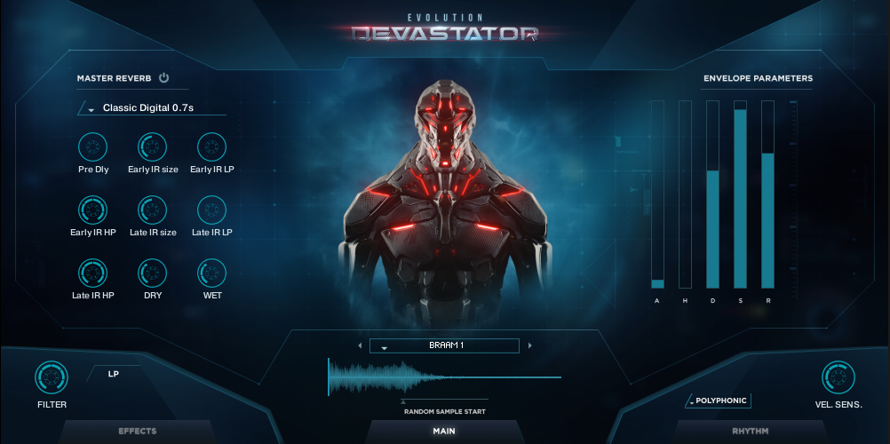 Devastator interface, main page