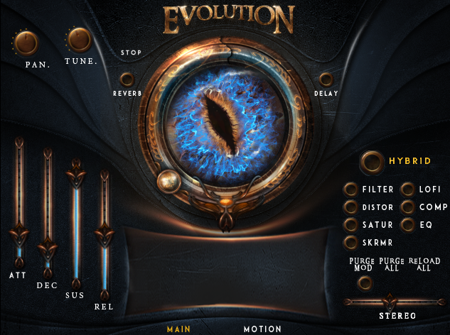 Evolution Dragon interface, main page