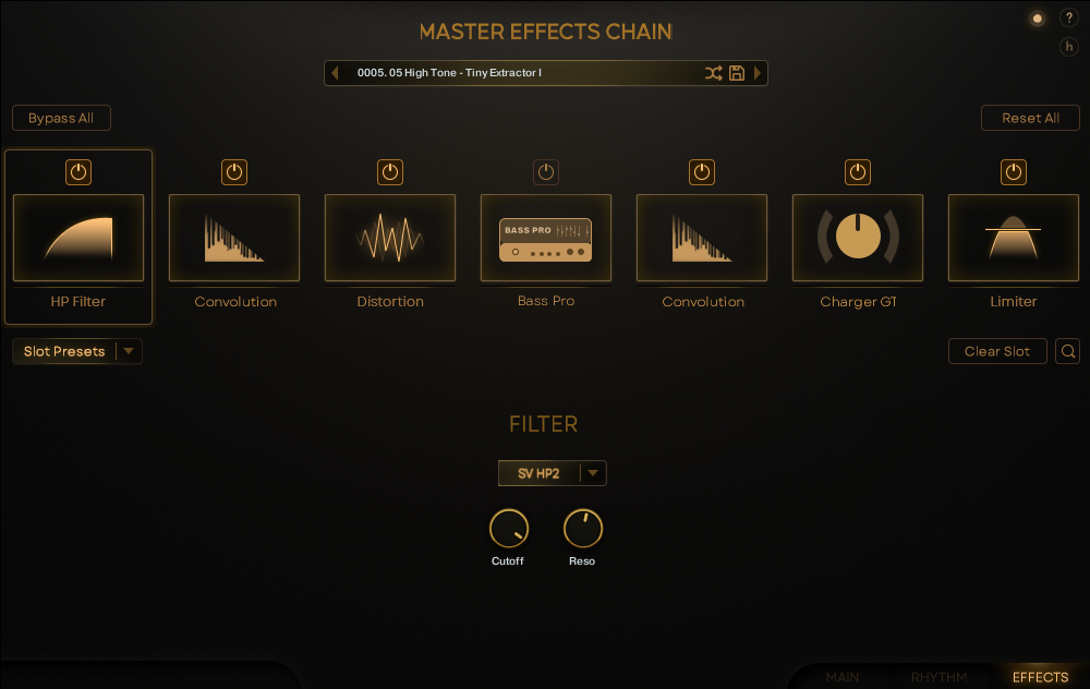 Watchkeeper interface, effects page